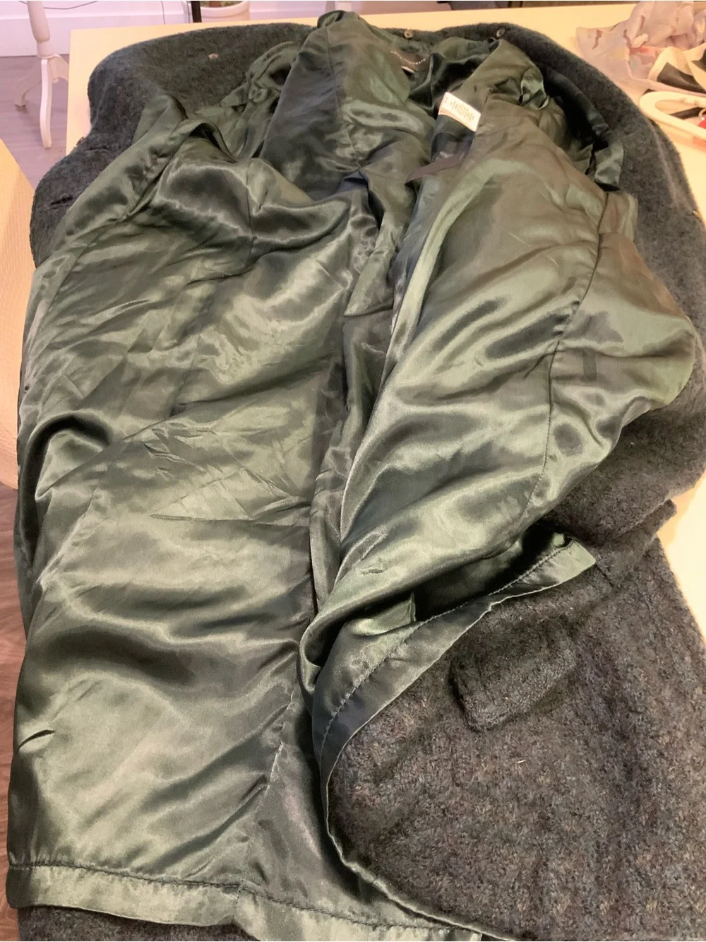Banana Republic Dark Teal Shawl Collar Belted Trench Coat